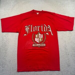 Vintage Alore Florida Orlando T-Shirt  Souvenir Tee Red‎ Medium Made in USA